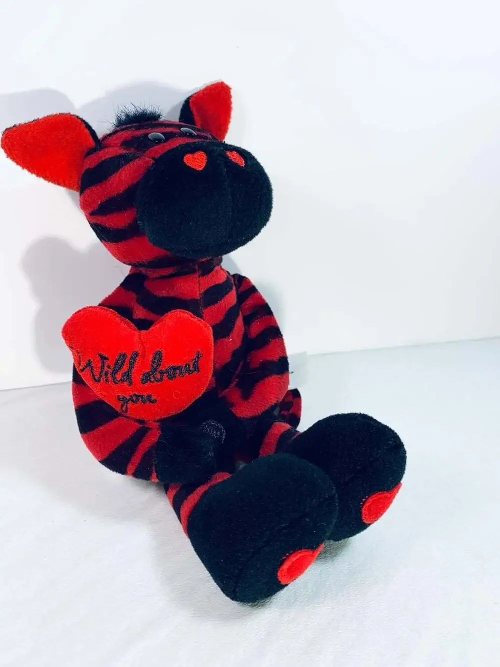 Red and black striped Zebra Wild about You plush Burton & Burton Valentines